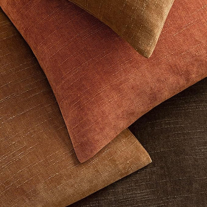 Foindtower Pack of 2 Textured Chenille Throw Decorative Pillow Covers Square Accent Solid Cushion Cover Neutral Farmhouse Lumbar Pillow Case for Couch Sofa Bedroom Living Room 12x20 Inch,Orange