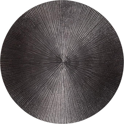 Kate and Laurel Engles Transitional Adjustable-Height Pedestal Drink Table; 10 x 10 x 30; Gray Gunmetal; Vintage Round Indoor Metal Plant Stand with Embossed Sunburst Pattern