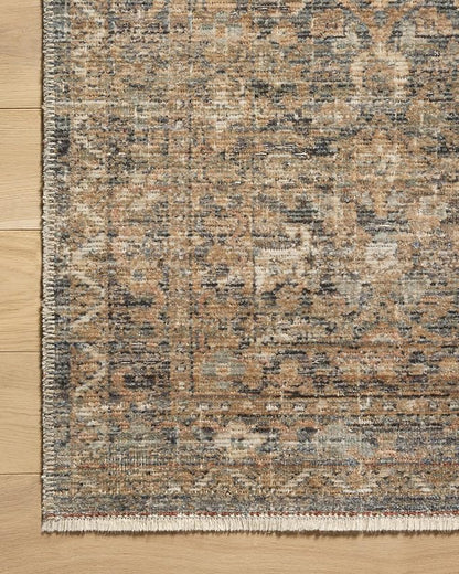 Loloi Amber Lewis Molly Collection MOL-02 Denim/Gold 2'-7" x 10'-0" Low Pile Runner Rug