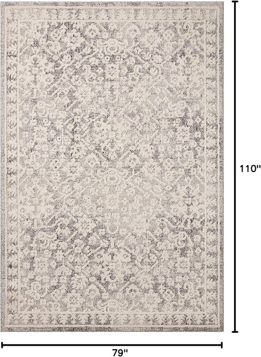 Loloi Magnolia Home by Joanna Gaines Gigi Collection GIG-01 Grey/Ivory 6'-7" x 9'-2" Area Rug