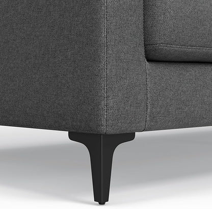 SIMPLIHOME Ava Sofa and Ottoman in 100% Recycled Polyester Performance Fabric, Pebble Grey, 90-inch-Wide 3-Seater Couch and Matching 36-inch-Wide Table Ottoman for Living Room, 2-Piece Set
