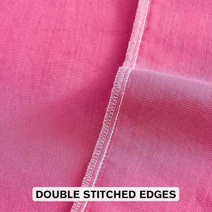 FUTEI Hot Pink Chenille Throw Pillow Covers 26x26 Inch Set of 2,Soft Striped & Diamond Textured Euro Pillow Shams,Modern Home Decor for Couch Living Room