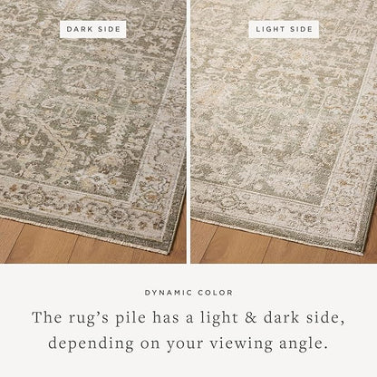 Loloi Magnolia Home by Joanna Gaines Pace Collection PAC-06 Forrest/Natural 9'-6" x 9'-6" Round Area Rug
