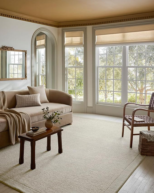 Loloi Magnolia Home by Joanna Gaines Henley Collection HNY-01 Ivory/Silver 7'-9" x 9'-9" Area Rug