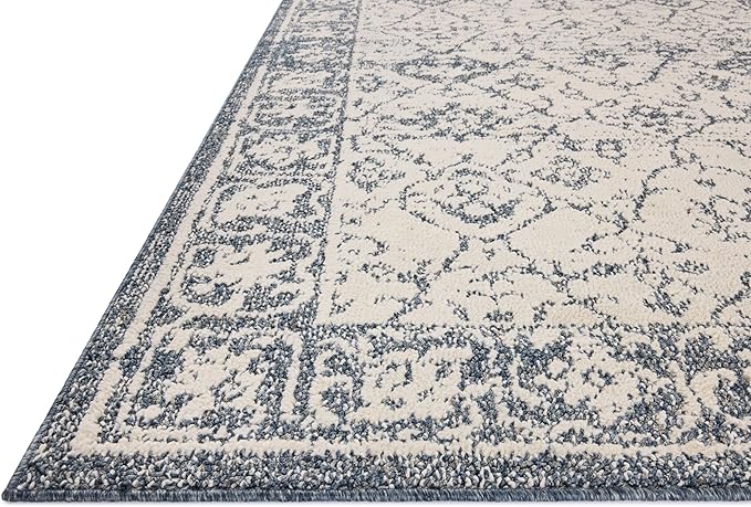 Loloi Magnolia Home by Joanna Gaines Gigi Collection GIG-02 Ivory/Blue 2'-7" x 7'-6" Runner Rug