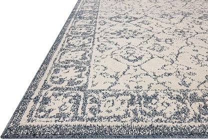 Loloi Magnolia Home by Joanna Gaines Gigi Collection GIG-02 Ivory/Blue 6'-7" x 9'-2" Area Rug