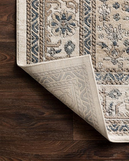 Loloi Teagan Collection TEA-02 Oatmeal/Ivory 2'-8" x 4' Accent Rug, Large, Soft Neutral Rug, High-Traffic for Living Room, Bedroom, Home Office, Dining Area
