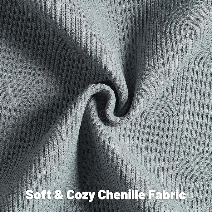 FUTEI Dark Grey Chenille Decorative Throw Pillow Covers 22x22 Inch Set of 2,Soft Cozy Striped Geometric Patterns Cushion Case,Modern Home Decor for Couch Bed Living Room