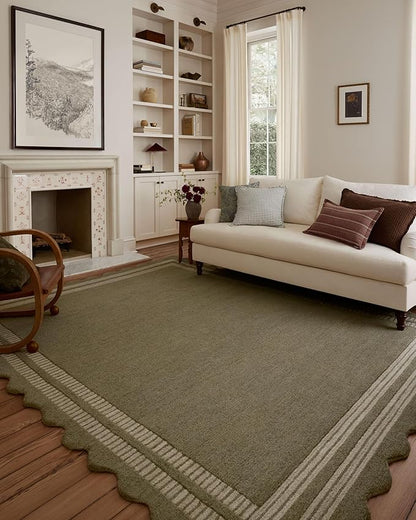 Loloi Chris Loves Julia Scottie Collection SCO-01 Olive/Pebble 8'-6" x 11'-6", .87" Pile Height, Area Rug