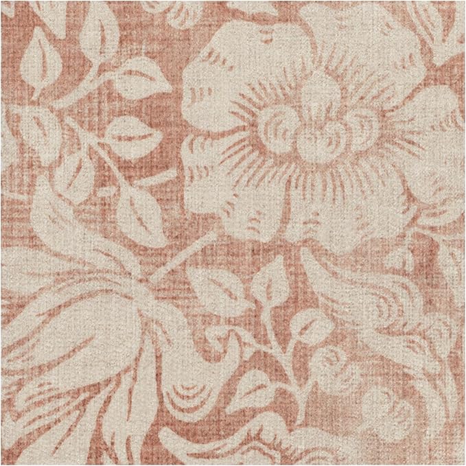 RUGGABLE x Morris & Co Washable Area Rug – Mallow Rust Red 4x6, Stain-Resistant, Non-Slip – Medium Machine Washable Rugs for Living Room, Bedroom, Hallway, Entryway & Office–with Cushioned Pad