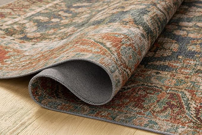 Loloi Chris Loves Julia Jules Collection JUL-10 Ocean/Spice 5'-0" x 7'-6", .13" Pile Height, Area Rug