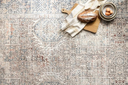 Loloi Chris Loves Julia Jules Collection JUL-07 Natural/Ocean 9'-6'' x 14', .13" Pile Height, Area Rug