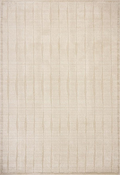 Loloi Chris Loves Julia Calvin Collection CLV-02 Ivory/Oatmeal 2'-7" x 10'-0" Runner Rug Checkered Neutral Soft Living Room Bedroom Carpet