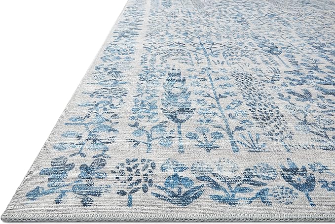 Loloi Rifle Paper Co. Maison Collection MAO-07 Blue 5'-0" x 7'-6", .19" Pile Height, Area Rug