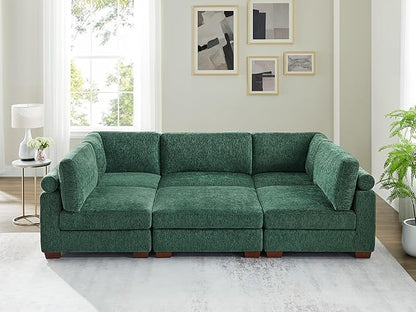 VANOMi Large Modular Sectional Sofa, Oversized Couch with Ottoman, Cloud Couch Deep Seat Sofa with Thick Cushion, Convertible Sectional Couches for Living Room Office Apartment