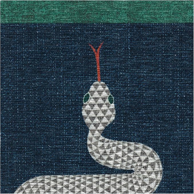 RUGGABLE x Jonathan Adler Machine Washable Modern Area Rug – Venom Sapphire 3x5, Stain-Resistant, Non-Slip – Small Rugs for Living Room, Bedroom, Hallway, Entryway & Office–with Cushioned Pad