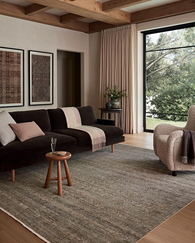Loloi Amber Lewis Molly Collection MOL-05 Lagoon/Natural 2'-7" x 10'-0" Low Pile Runner Rug