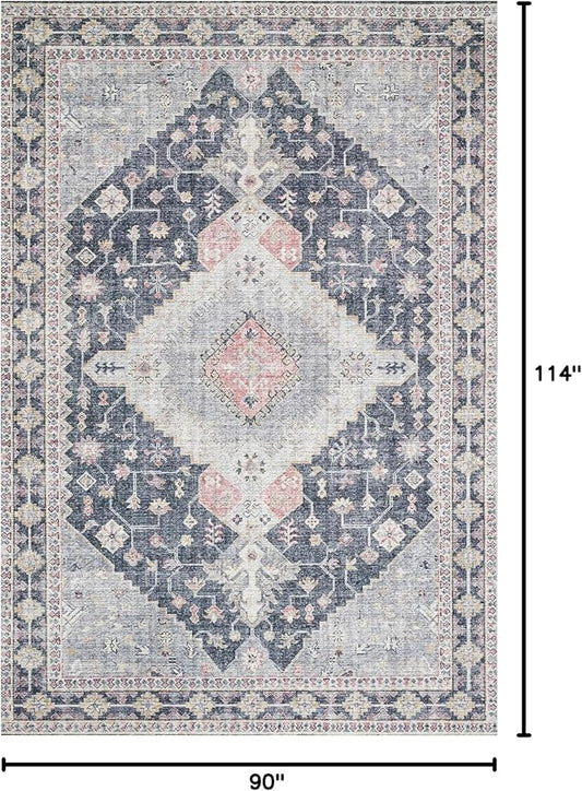 Loloi II Skye Collection SKY-02 Charcoal/Multi 7'-6" x 9'-6" Area Rug