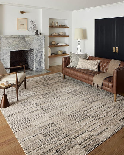Loloi Darby Collection DAR-01 Charcoal/Sand 5'-3" x 7'-6" Area Rug