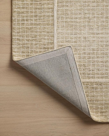 Loloi Chris Loves Julia Briggs Collection, Wheat & Ivory, 7'-9" x 9'-9" Area Rug – Minimal Gritted Design Area Rugs for Living Room Bedroom Entryway & Hallway No Shed High Traffic Home Decor Rug