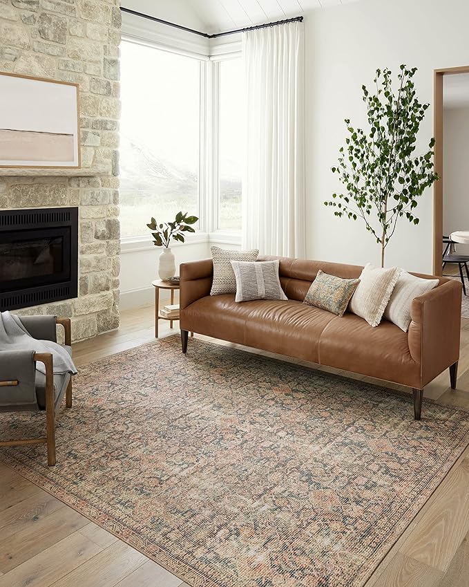 Loloi Angela Rose Aubrey Collection AUB-01 Navy/Multi 7'-6" x 9'-6", .19" Pile Height, Area Rug