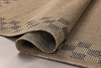 Loloi Chris Loves Julia Providence Collection PRC-01 Natural/Charcoal 9'-2" x 13', .12" Pile Height, Indoor/Outdoor Area Rug