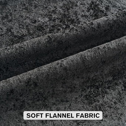 FUTEI Black Flannel Throw Pillow Covers 26x26 Inch Set of 2,Soft Dimensional Textured Euro Pillow Shams,Modern Home Decor for Couch Living Room
