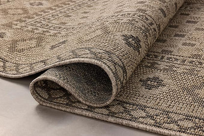 Loloi Chris Loves Julia Providence Collection PRC-07 Dove/Charcoal 2'-3" x 3'-9", .12" Pile Height, Indoor/Outdoor Runner Rug