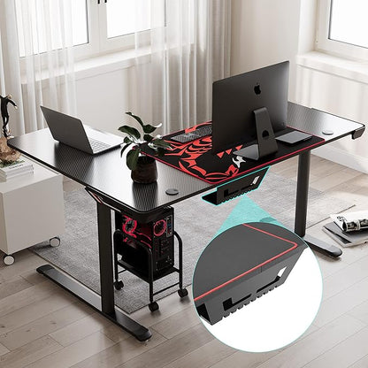 EUREKA ERGONOMIC L Shaped Gaming Desk, 60 Inch L60 Home Office Corner PC Computer Gamer Table Large Writing Workstation Gifts w Mouse Pad Cable Management, Space Saving, Easy to Assemble, Right Black
