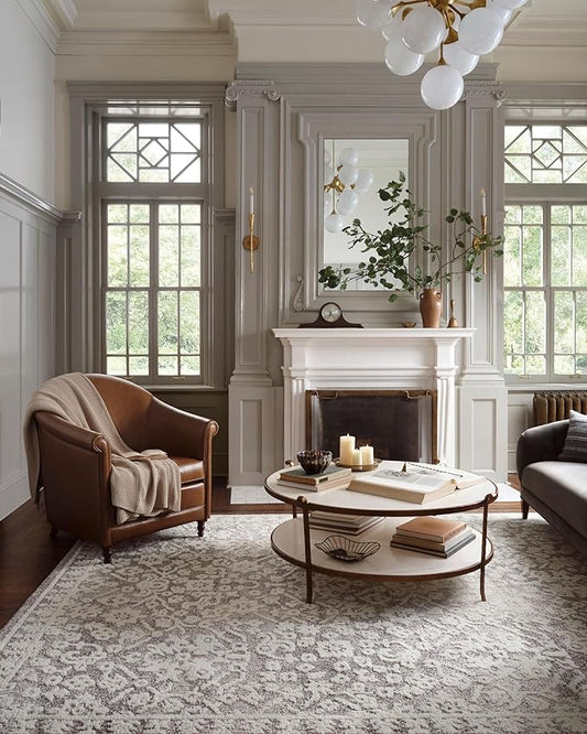 Loloi Magnolia Home by Joanna Gaines Gigi Collection GIG-01 Grey/Ivory 2'-7" x 4' Accent Rug