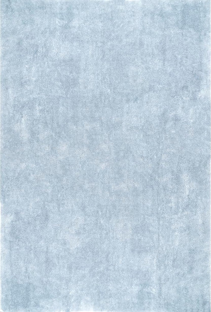 nuLOOM 4' Square Cozy Plush SuperiorWash Area Rug, Machine Washable, Non-Slip, Soft Fluffy Shag Carpet for Living Room Bedroom Kids Room Nursery Home Decor, Loni Light Blue