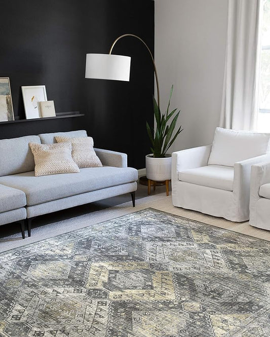 Loloi Skye Collection SKY-09 Graphite/Silver 6'-0" x 6'-0" Round Area Rug