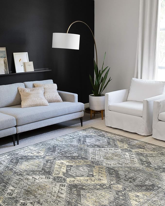 Loloi II Skye Collection SKY-09 Graphite/Silver 5'-0" x 7'-6" Area Rug