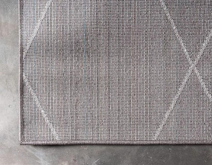Unique Loom Trellis Frieze Collection Area Rug - Geometric (4" x 6", Dark Gray/ Ivory)