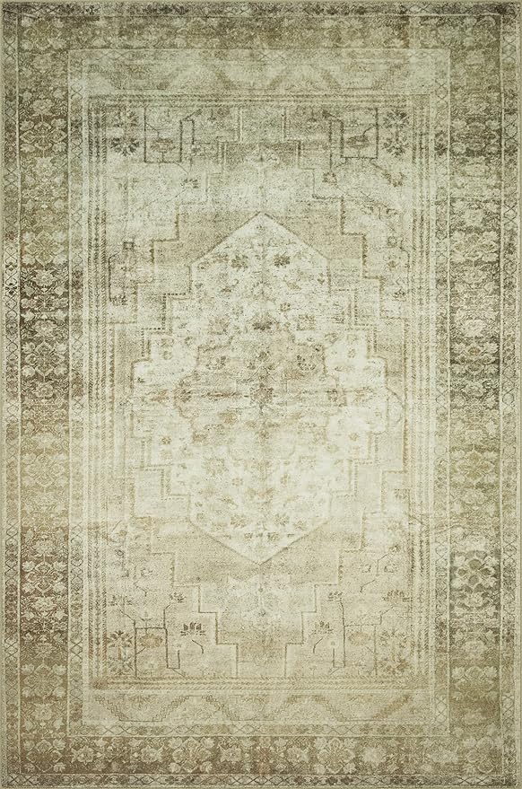 Loloi Magnolia Home by Joanna Gaines Banks Collection BAN-06 Natural/Granite 8'-6" x 11'-6", .13" Pile Height, Machine Washable, Area Rug