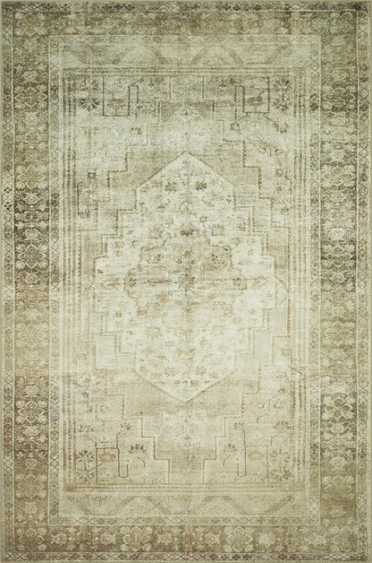 Loloi Magnolia Home by Joanna Gaines Banks Collection BAN-06 Natural/Granite 8'-6" x 11'-6", .13" Pile Height, Machine Washable, Area Rug