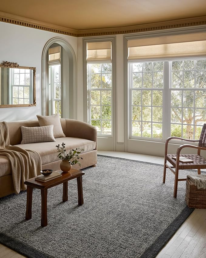 Loloi Magnolia Home by Joanna Gaines Henley Collection Ivory/Charcoal 9'-3" x 13' Area Rug
