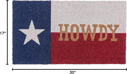KAF Home Howdy Texas Coir Doormat with Heavy-Duty, Weather Resistant, Non-Slip PVC Backing | 17 by 30 Inches, 0.6 Inch Pile Height | Perfect for Indoor and Outdoor Use