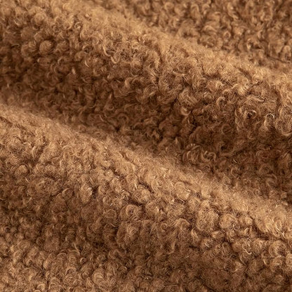 Pack of 2 Curly Teddy Wool Faux Fur Throw Pillow Covers Fuzzy Accent Soft Sherpa Pillowcases Sheepskin Fleece Decorative Cushion Case for Sofa Couch Living Room 26x26 Inch Bronze