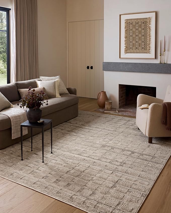 Loloi Amber Lewis Monty Collection MOT-06 Pebble/Beige 2'-7" x 10'-0", .50" Pile Height, Runner Rug