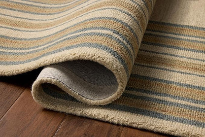 Loloi Chris Loves Julia Alfie Collection ALF-05 Natural/Multi 2'-6" x 9'-9" Runner Rug Wool Neutral Living Bedroom Dining Carpet