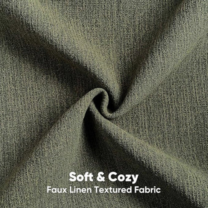FUTEI Moss Green Chenille Decorative Throw Pillow Covers 24x24 Inch Set of 2,Soft Cozy Faux Linen Textured European Pillow Shams,Farmhouse Home Decor for Couch Living Room