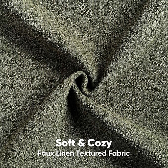 FUTEI Moss Green Chenille Decorative Throw Pillow Covers 16x16 Inch Set of 2,Soft Cozy Faux Linen Textured Cushion Case,Farmhouse Home Decor for Couch Living Room