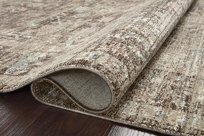 Loloi Magnolia Home by Joanna Gaines Millie Collection MIE-03 Charcoal/Dove 3'-6" x 5'-6", .25" Pile Height, Accent Rug