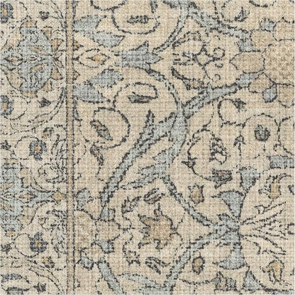 RUGGABLE x Morris & Co Washable Area Rug – Montreal Natural Blue 4x6, Stain-Resistant, Non-Slip – Medium Machine Washable Rugs for Living Room, Bedroom, Hallway, Entryway & Office–with Cushioned Pad