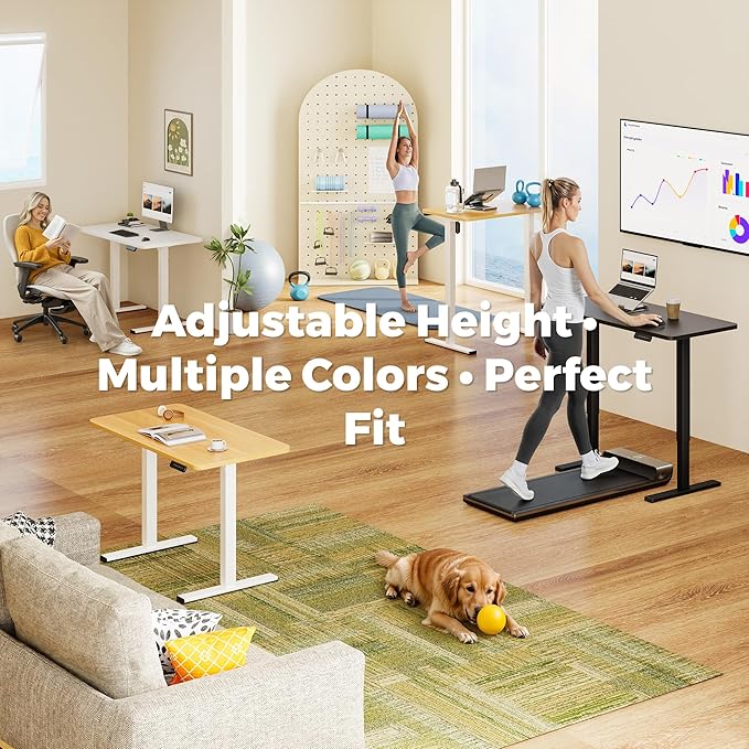 One-Piece Standing Desk 47 x 24 Inches, Small Adjustable Height Desk， Electric Sit Stand Desks Home Office Computer Workstation, Black