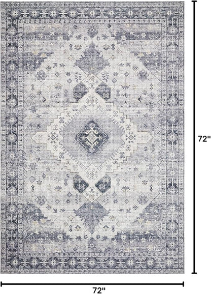 Loloi Skye Collection SKY-02 Silver/Grey 6'-0" x 6'-0" Round Area Rug