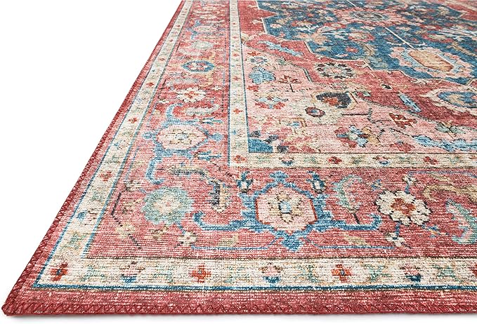 Loloi Skye Collection SKY-05 Brick/Ocean 8'-0" x 8'-0" Round Area Rug