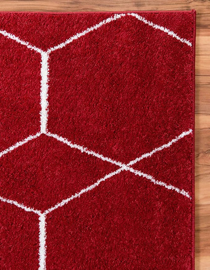 Unique Loom Trellis Frieze Collection Area Rug - Geometric (3' 3" x 5' 3", Red/ Ivory)