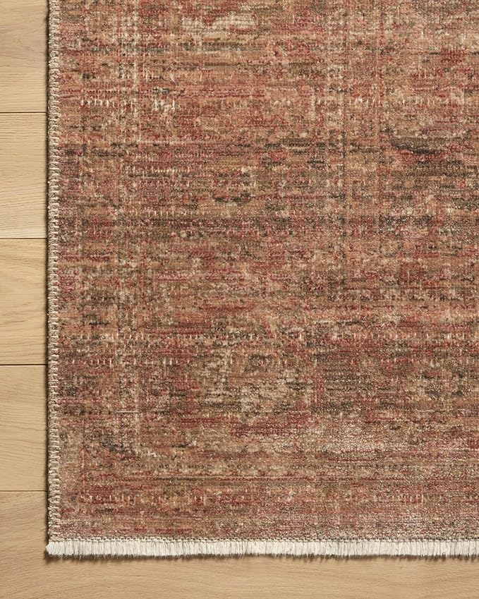Loloi Amber Lewis Molly Collection MOL-09 Brick/Bark 5'-3" x 7'-9" Low Pile Area Rug